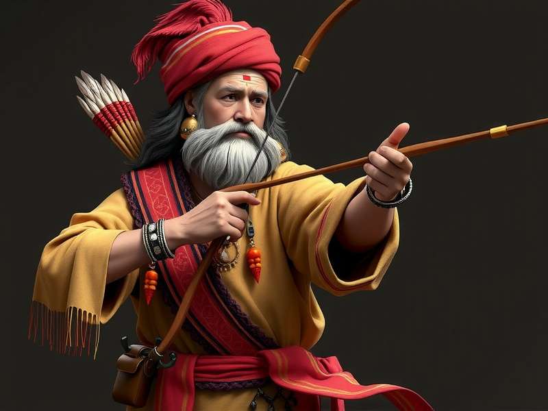 Archero Masters character wearing traditional Indian clothing with a bow designed after local weapons