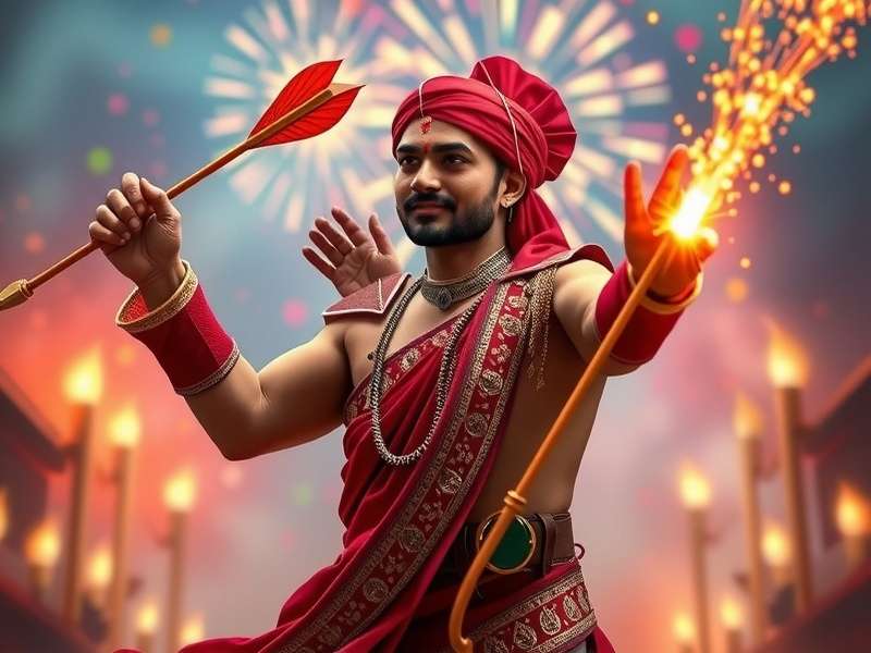 Archero Masters Diwali event showing a character in festive clothing with firecracker arrows